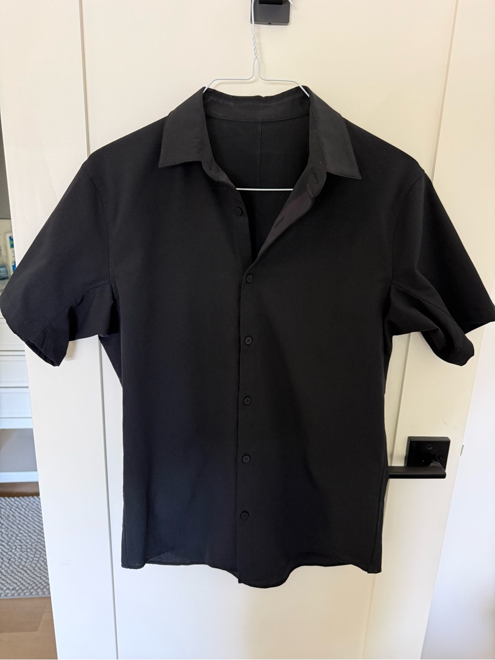 lululemon athletica Black Short-Sleeve Button-Down Shirt